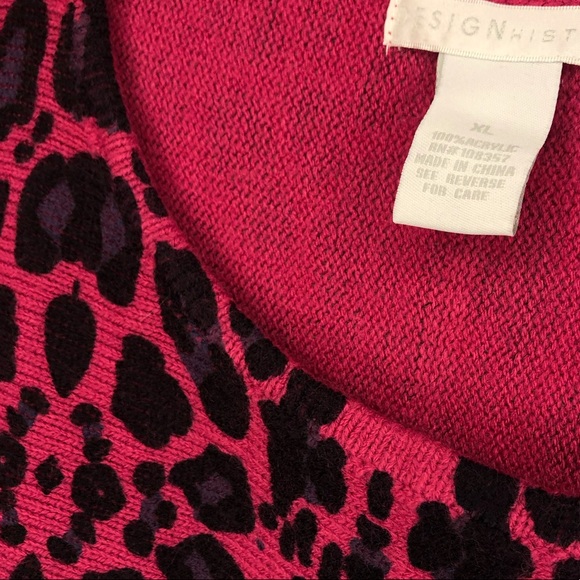Design History Pink&Purple Animal Print Sweater XL - Picture 5 of 10